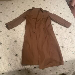 London Fog Maincoats Trench Coat Faux Fur Liner Sz 10 Reg Vintage